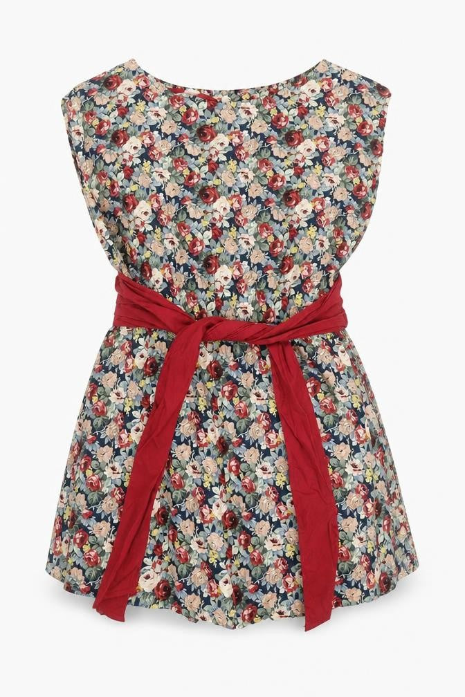 Front view of Jolie Moi women’s multicoloured floral tunic blouse, size UK 8