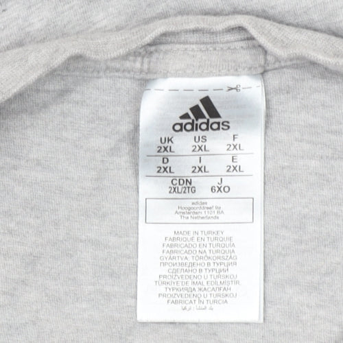 Adidas Men's Grey 2XL Classic Crew Neck Logo T-Shirt