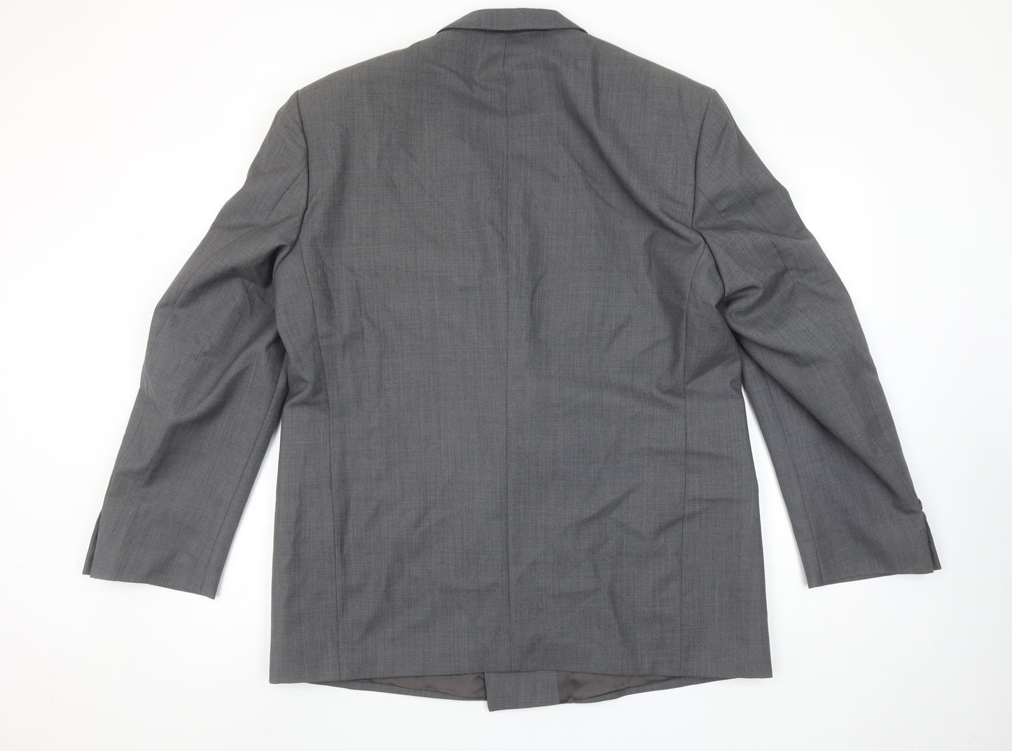 Anthony Ryan Ltd Men Grey Wool Double-Breasted Blazer 44R Classic Fit