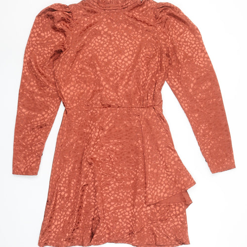 ASOS Women’s Brown Animal Print Wrap Mini Dress Size 10