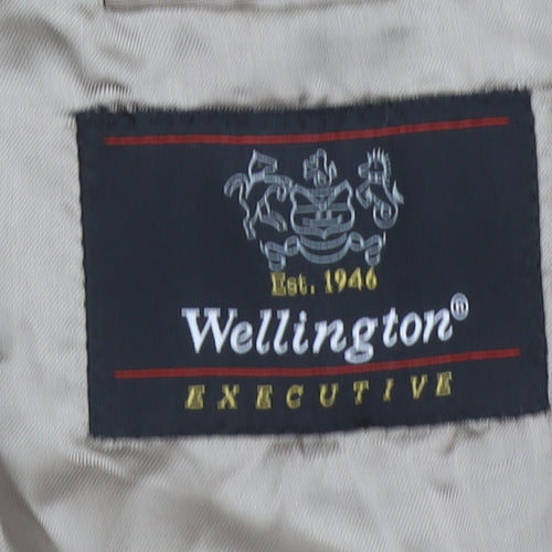 Wellington Executive Men's Brown Check Wool Blend Blazer Jacket Size 44S