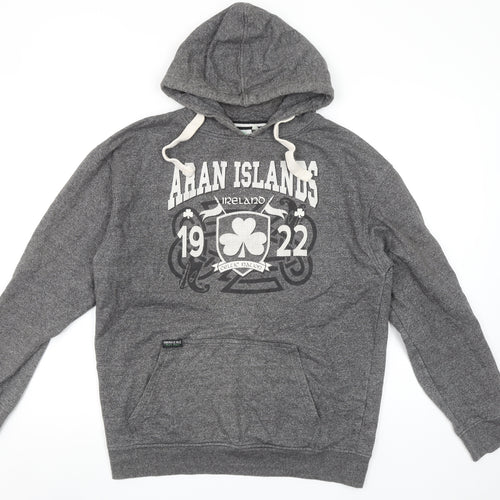 Traditional Craftwear Grey Aran Islands Womens L Pullover Hoodie