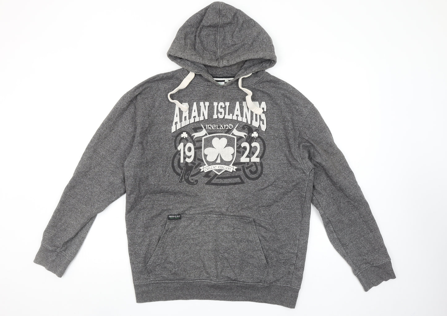 Traditional Craftwear Grey Aran Islands Womens L Pullover Hoodie