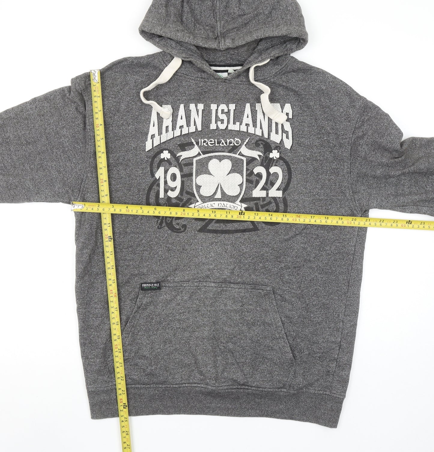 Traditional Craftwear Grey Aran Islands Womens L Pullover Hoodie