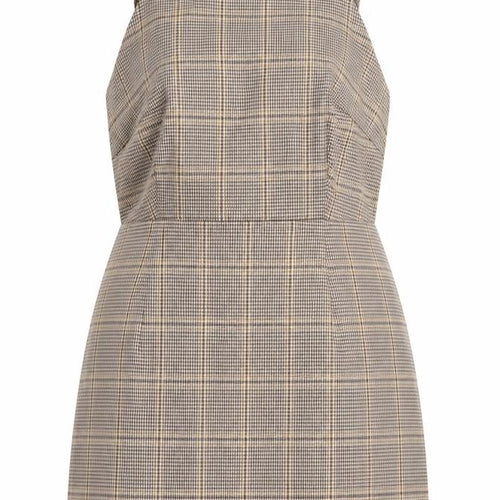 In The Style Women's Brown Check Pinafore Mini Dress Size 10