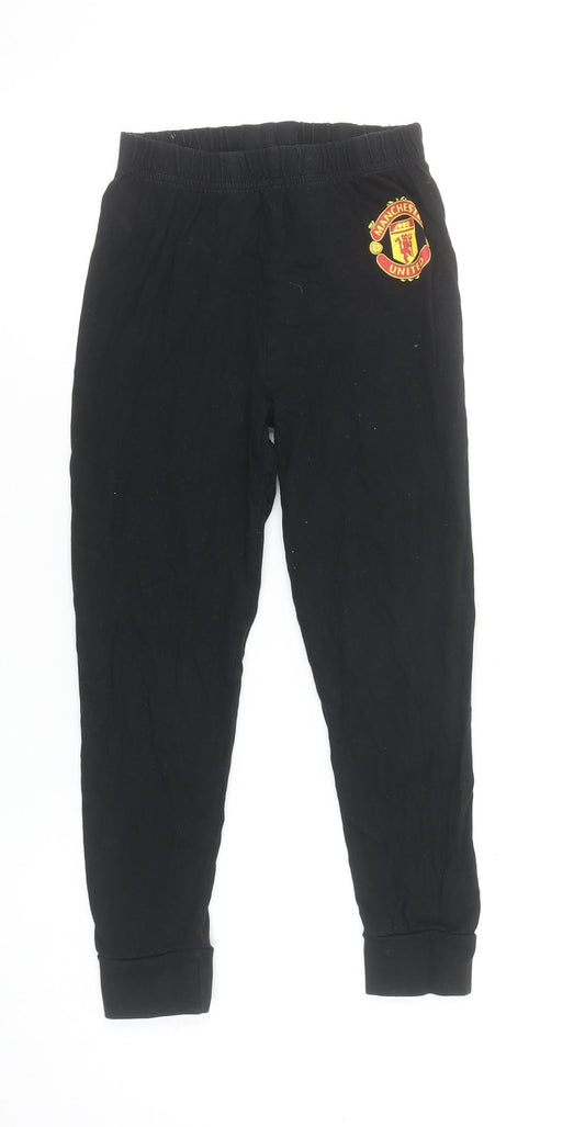Manchester United Boys Black Cotton Pyjama Pants Age 6-7 Years