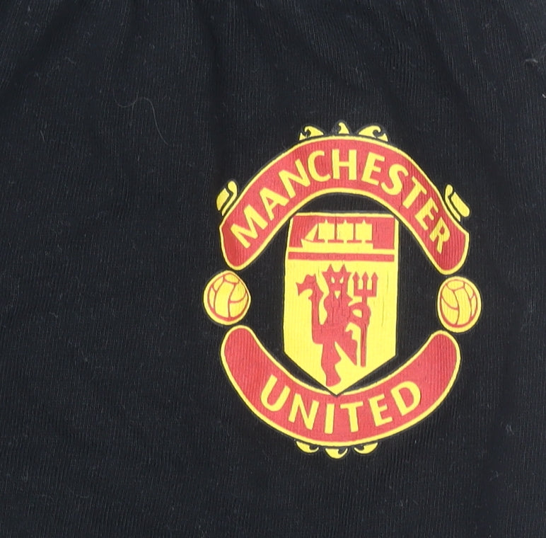 Manchester United Boys Black Cotton Pyjama Pants Age 6-7 Years