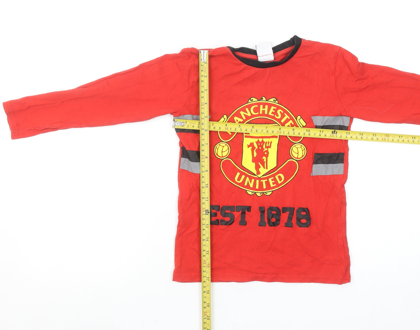 Manchester United Boys Red Long Sleeve Pyjama Top 6-7 Years Cotton Sportswear
