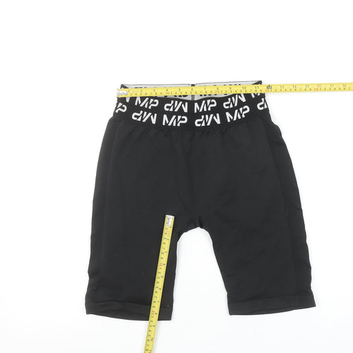 MP Women's Black Medium Athletic Shorts with Stretch Waist