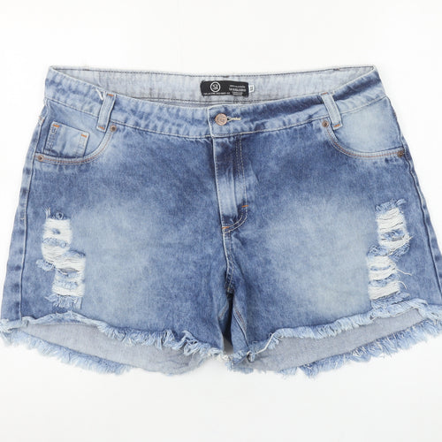 SM Jeans Womens Blue Cut-Off Denim Shorts Size 22 Casual Summer