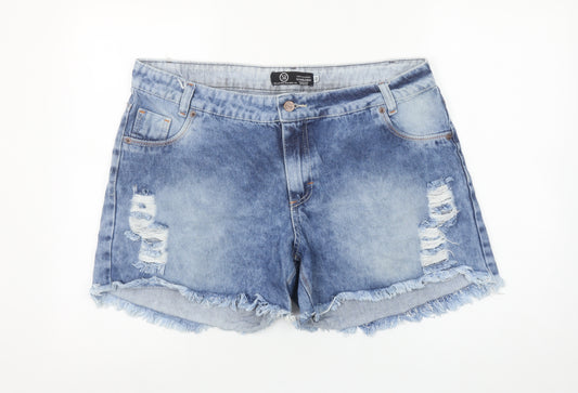 SM Jeans Womens Blue Cut-Off Denim Shorts Size 22 Casual Summer