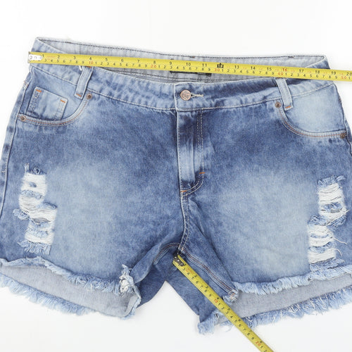 SM Jeans Womens Blue Cut-Off Denim Shorts Size 22 Casual Summer