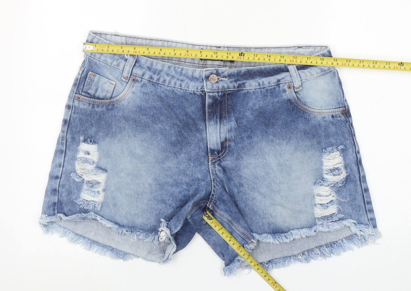 SM Jeans Womens Blue Cut-Off Denim Shorts Size 22 Casual Summer