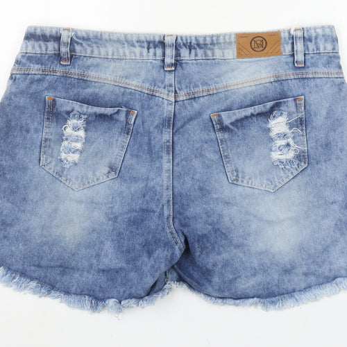 SM Jeans Womens Blue Cut-Off Denim Shorts Size 22 Casual Summer