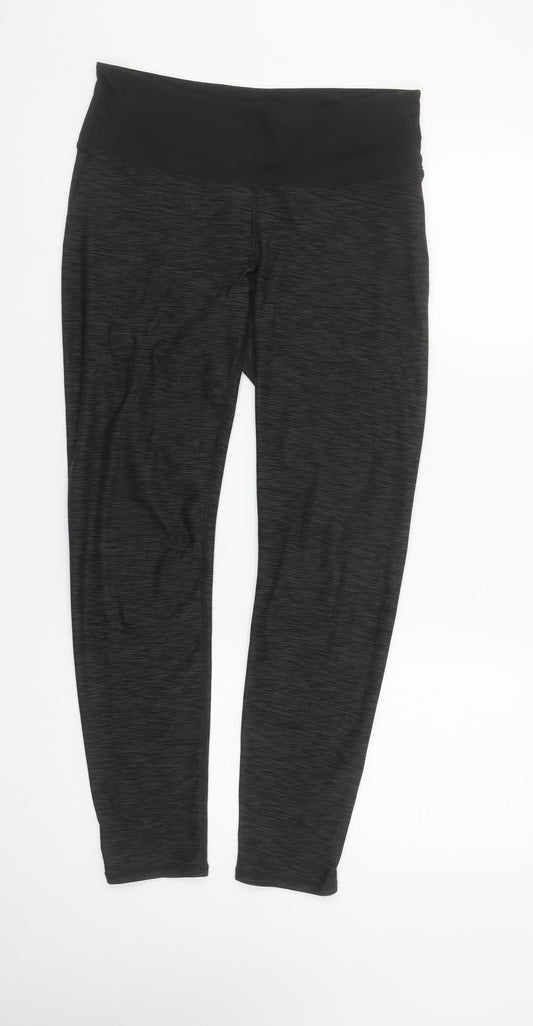 H&M Women Black Sport Leggings L Moisture Wicking Stretch Fitness Pants