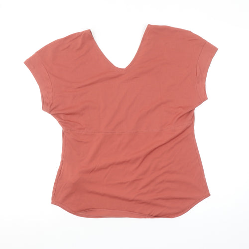 Nike Women's Pink Dri-Fit V-Neck Short Sleeve Sports Top Size M