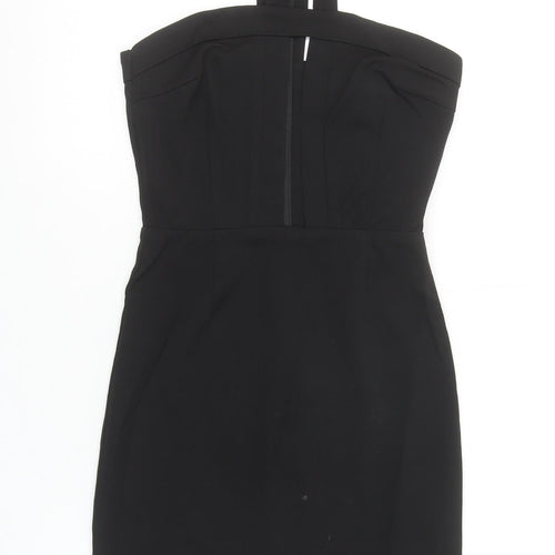 Missguided Women's Black Size 6 Bodycon High Neck Party Dress