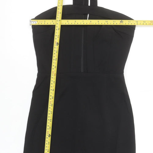 Missguided Women's Black Size 6 Bodycon High Neck Party Dress