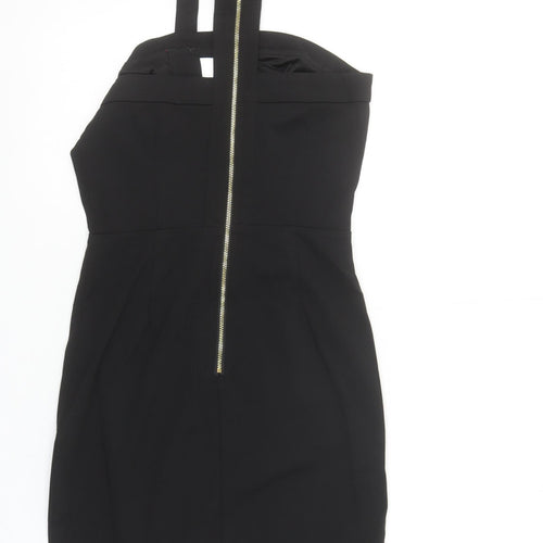 Missguided Women's Black Size 6 Bodycon High Neck Party Dress