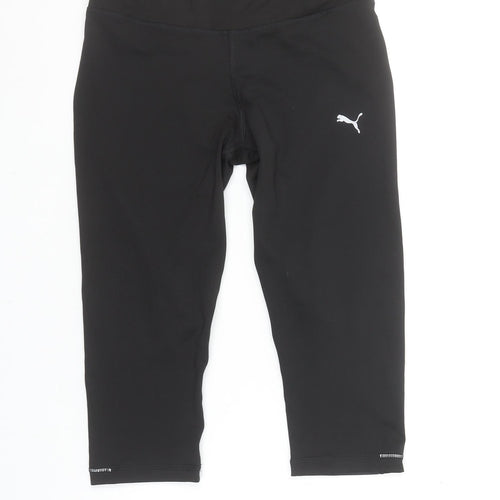 Puma Women Black Size 10 Biker Activewear Shorts Polyester Blend
