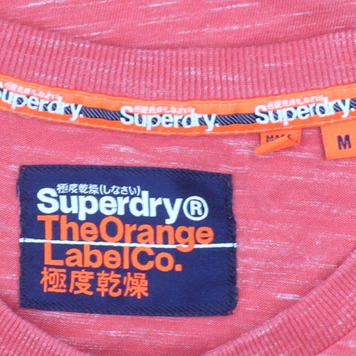 Superdry Men's Red Crew Neck Short Sleeve T-Shirt Size M