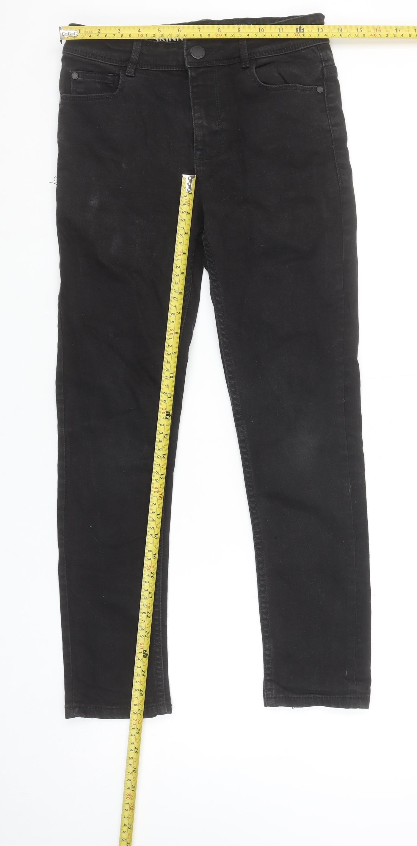 Next Boys Black Skinny Jeans Age 12 Years Stretch Denim Casual Wear