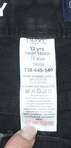 Next Boys Black Skinny Jeans Age 12 Years Stretch Denim Casual Wear