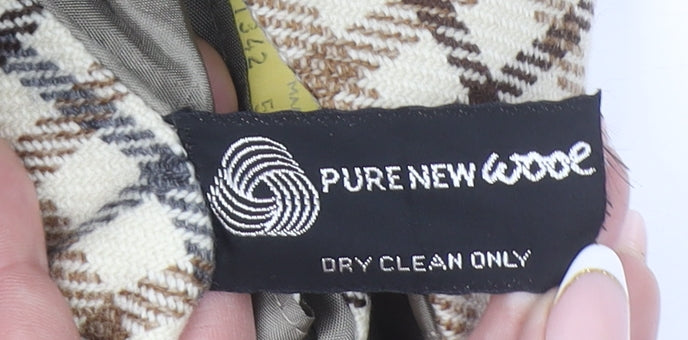 Burton by Van Gils Men's Beige Check Wool Blazer Size 44 Classic Jacket