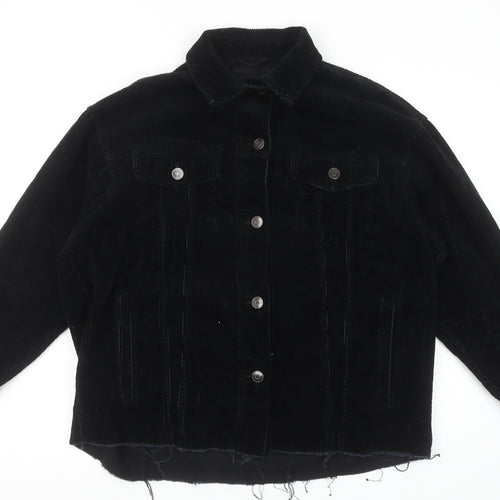 Zara Women's Black Corduroy Jacket XS Casual Button-Up Outerwear