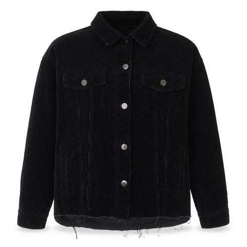 Zara Women's Black Corduroy Jacket XS Casual Button-Up Outerwear