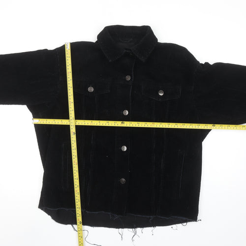 Zara Women's Black Corduroy Jacket XS Casual Button-Up Outerwear