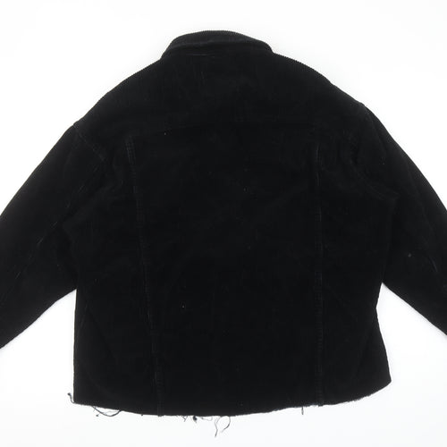Zara Women's Black Corduroy Jacket XS Casual Button-Up Outerwear