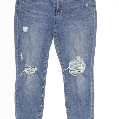 GAP Womens Blue Distressed Mid Rise Jegging Jeans Size 10R