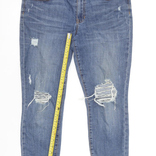 GAP Womens Blue Distressed Mid Rise Jegging Jeans Size 10R