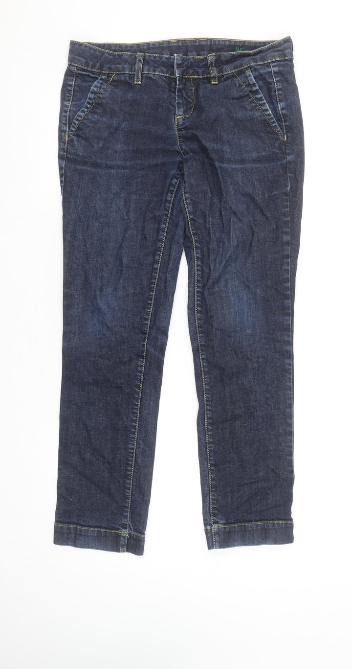 Benetton Womens Blue Straight Denim Jeans Size 30W Classic Fit