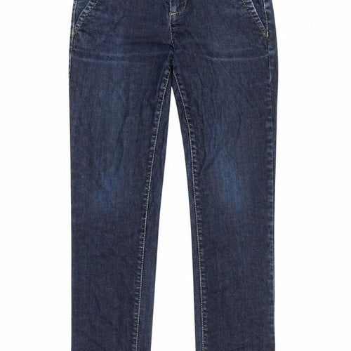 Benetton Womens Blue Straight Denim Jeans Size 30W Classic Fit
