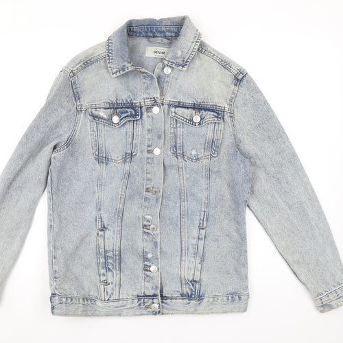 New Look Women Blue Size 6 Denim Jacket Classic Long Sleeve