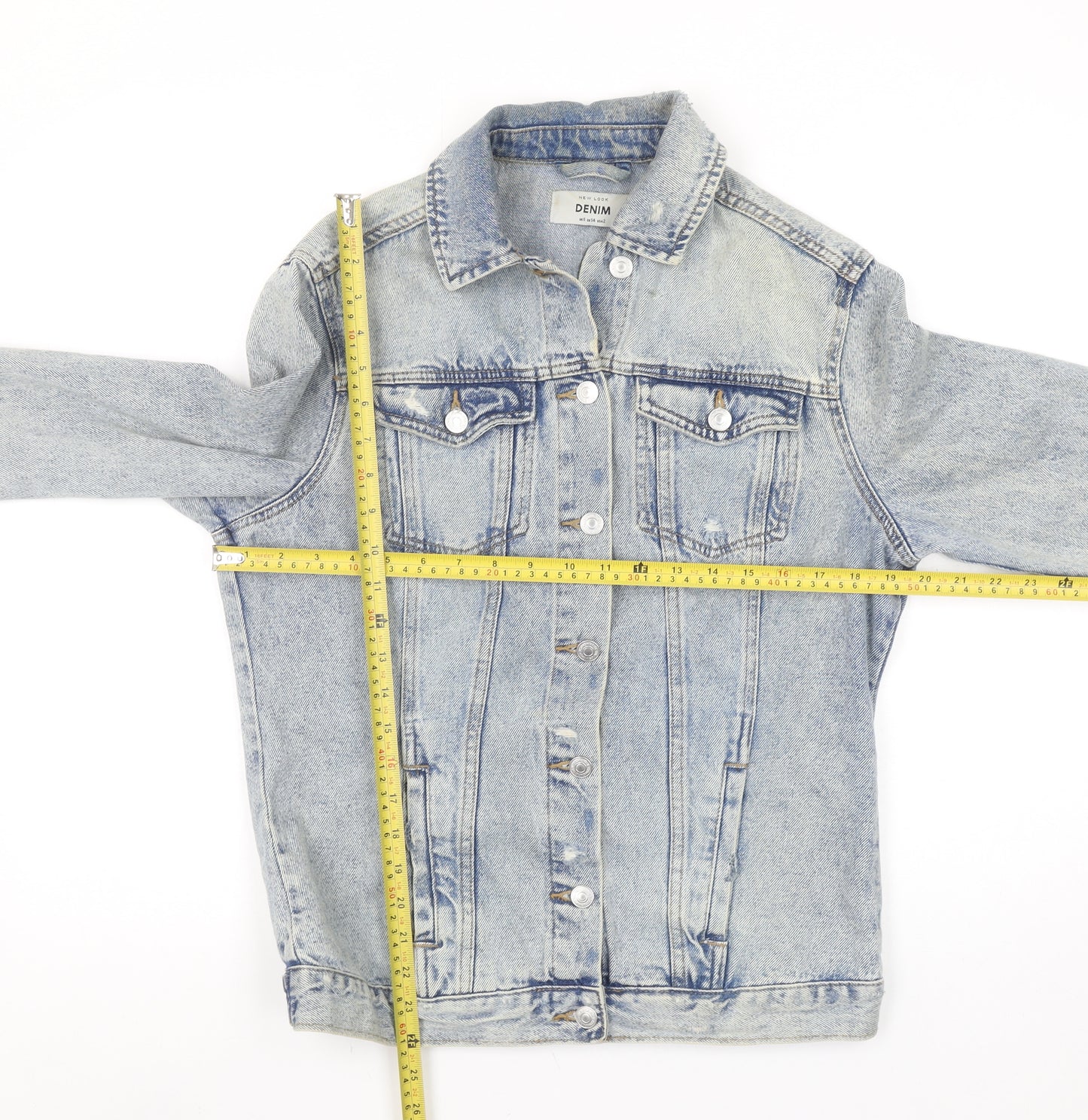 New Look Women Blue Size 6 Denim Jacket Classic Long Sleeve