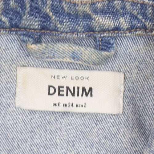 New Look Women Blue Size 6 Denim Jacket Classic Long Sleeve