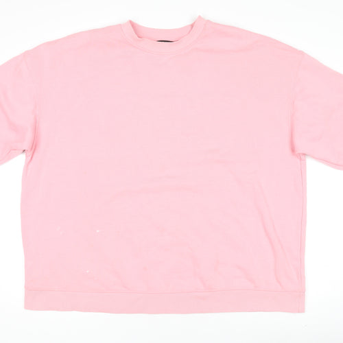 Dunnes Stores Women Pink Crew Neck Fleece Pullover Jumper Size 20
