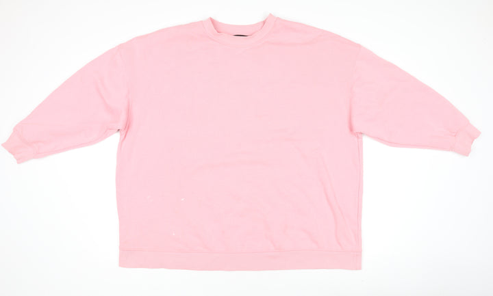 Dunnes Stores Women Pink Crew Neck Fleece Pullover Jumper Size 20
