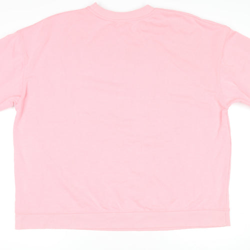 Dunnes Stores Women Pink Crew Neck Fleece Pullover Jumper Size 20