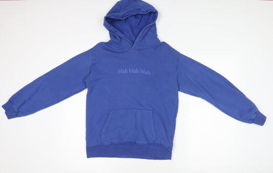 Leigh Tucker Willow Girls Blue Hooded Pullover Jumper - Size 10-11 Years