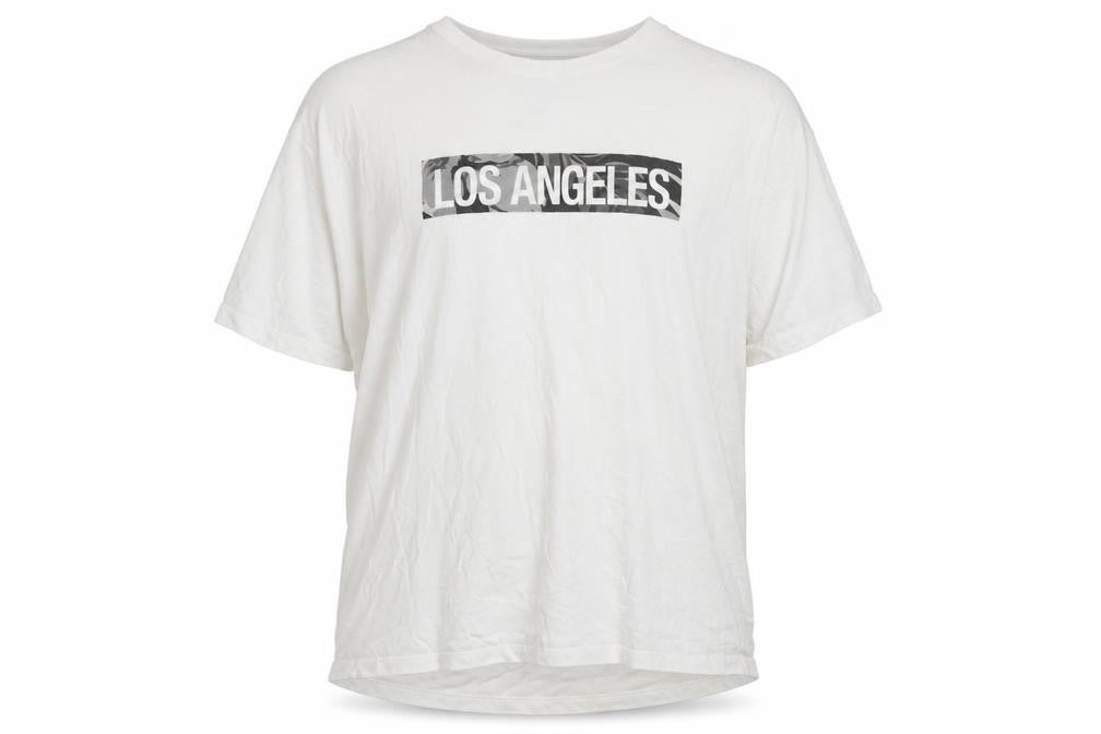 Primark Men’s White Los Angeles Regular Fit 2XL Graphic T-Shirt