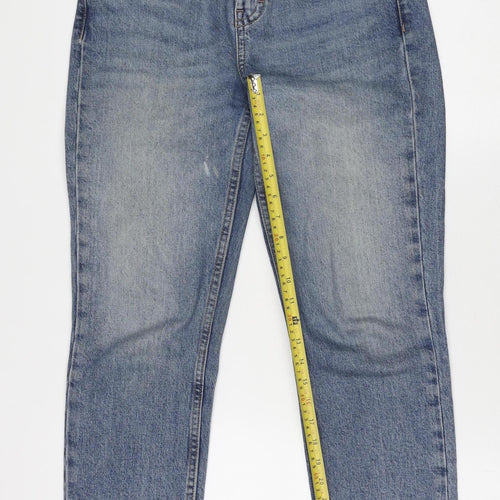 Topshop Women’s Blue High Rise Straight Jeans W28 L32 Cotton Denim