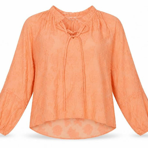 Gallery Women’s Orange Floral Chiffon Tunic Blouse Size L