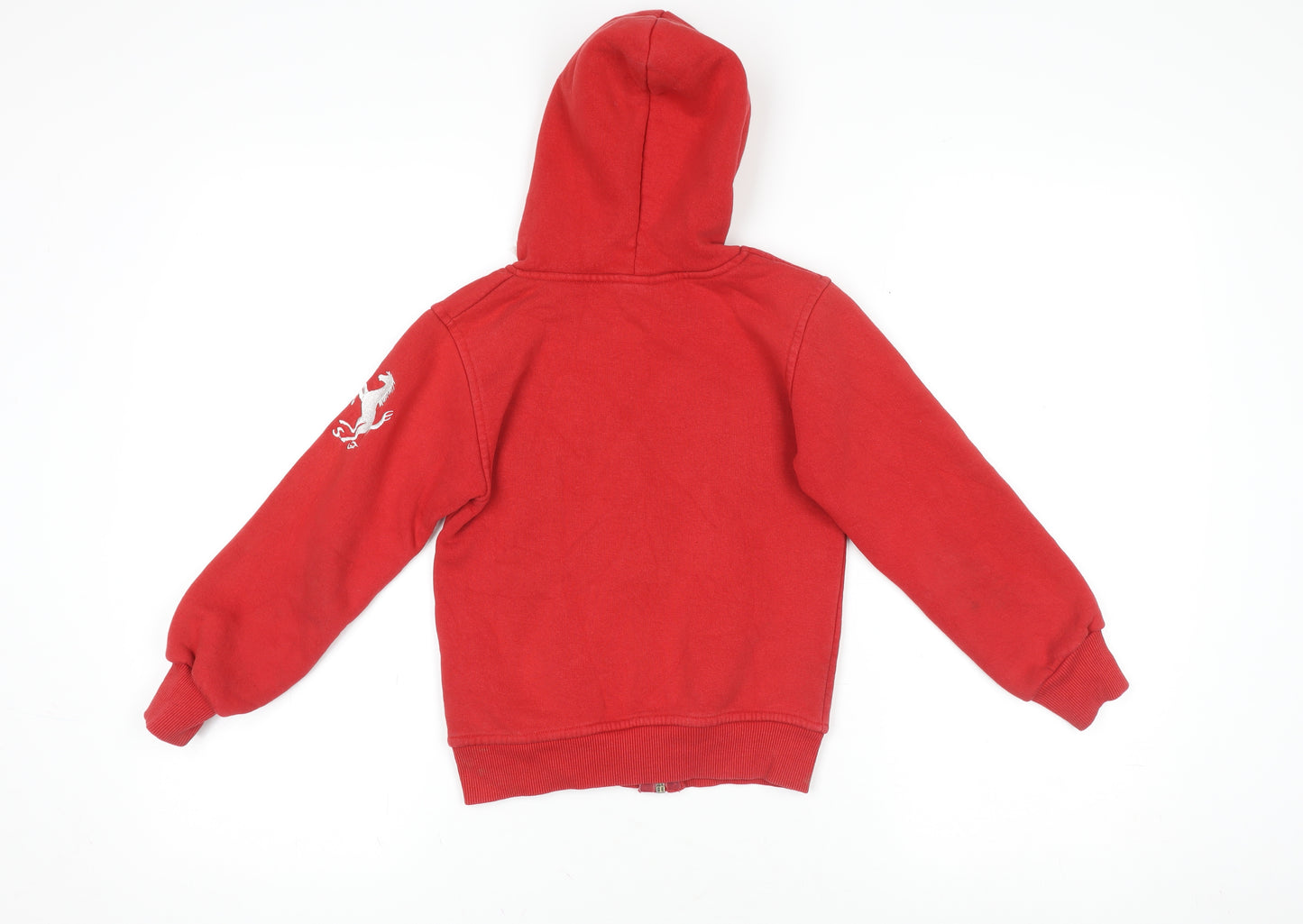 Ferrari Boys Red Zip-Up Hoodie 6 Years Polo Team Embroidered Logo