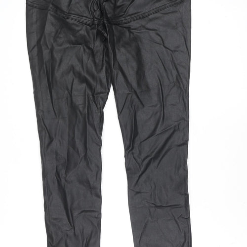 PrettyLittleThing Women's Black Faux Leather High Rise Skinny Trousers Size 12