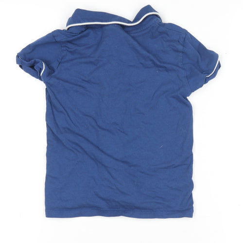 Chelsea FC Boys Blue Button-Up Shirt 4-5 Years Cotton Logo Top
