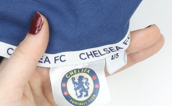 Chelsea FC Boys Blue Button-Up Shirt 4-5 Years Cotton Logo Top